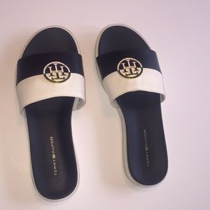 Tommy Hilfiger white and blue sandals